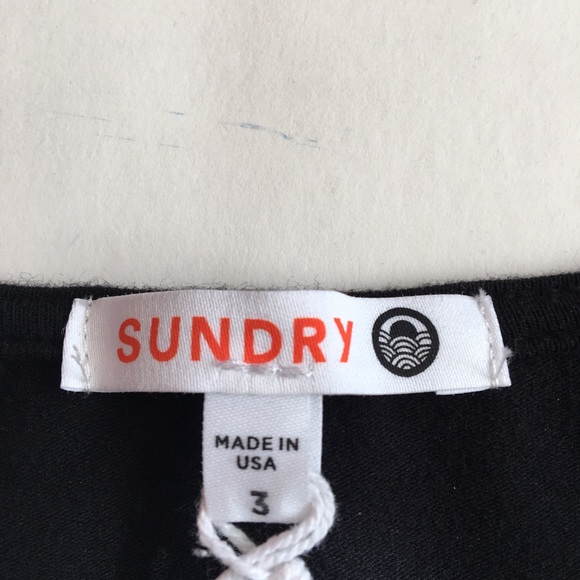 Sundry Ruched Surplice Black Dress Size 3 - Picture 6 of 8